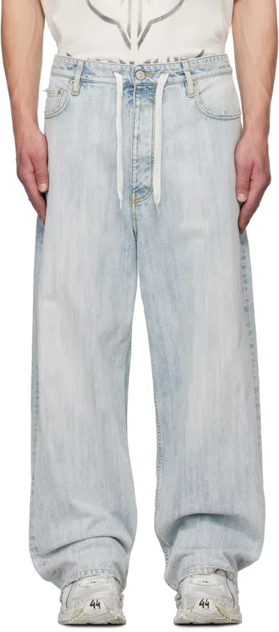 Balenciaga Blue Bleached Ring Baggy Jeans