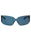 Balenciaga Blue-blue-blue Nylon Sunglasses In Blue