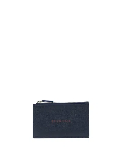 Balenciaga Blue Calf Leather Wallet