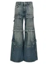 Balenciaga Blue Cargo Flared Jeans In Blue