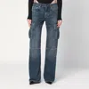 Balenciaga Blue Cargo Regular Jeans With A Faded Effect