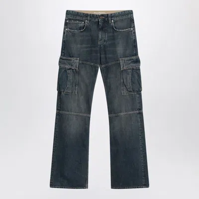 BALENCIAGA BALENCIAGA  BLUE CARGO REGULAR JEANS WITH A FADED EFFECT