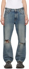 BALENCIAGA BLUE CINCH JEANS