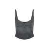 Balenciaga Cropped Sleeveless Top Scoop Neck In Black