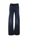 Balenciaga Women Blue Five-pocket Jeans With Curved Waist And Faded Effect In Cotton Woman In Blue