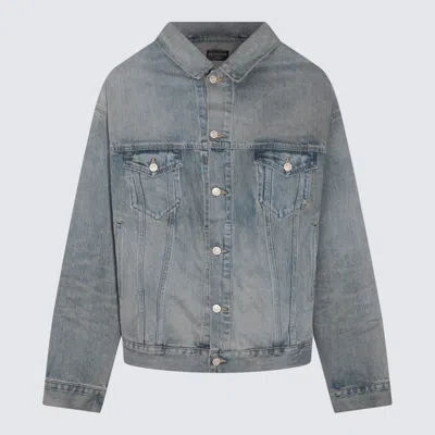 Balenciaga Off-the-shoulder Jacket In Navy