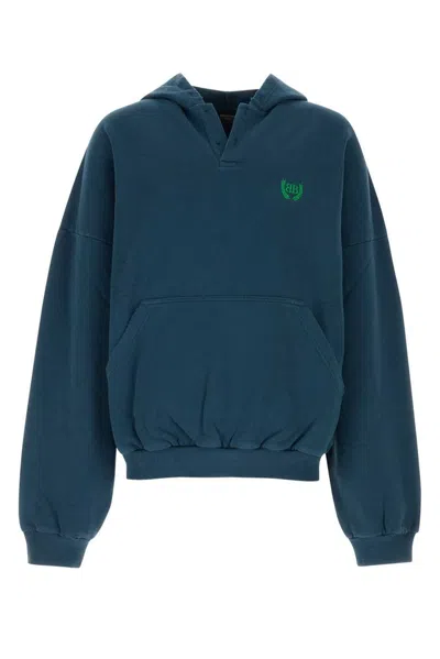 Balenciaga Blue Cotton Oversize Sweatshirt