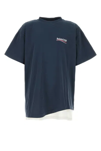 Balenciaga Blue Cotton Oversize T-shirt