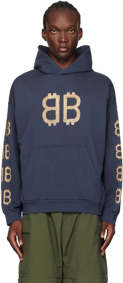 BALENCIAGA BLUE CRYPTO HOODIE