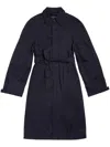 Balenciaga Belted Deconstructed Coat In Blue