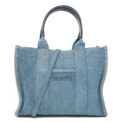 Pre-owned Balenciaga Blue Denim Handbag ()