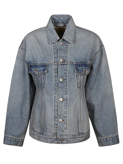 BALENCIAGA SKY BLUE HOURGLASS DENIM JACKET