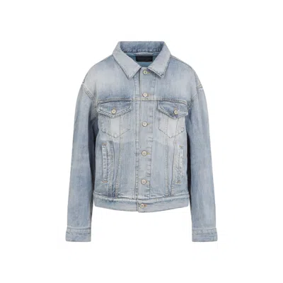 BALENCIAGA BALENCIAGA BLUE DENIM JACKET WITH CLASSIC BUTTON-UP FRONT AND CHEST POCKETS