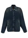 Balenciaga Denim Jacket With Used Effect Casual Jackets And Parka Blue In Blue