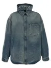 Balenciaga Denim Overshirt Collar Folded Chest Pocket In Blue