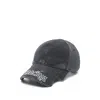 Balenciaga Black Drill Blackletter Script Cap In Black