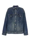 Balenciaga Denim Oversize Jacket In Blue