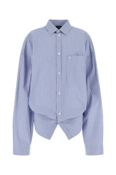 BALENCIAGA BLUE KNOT-DETAIL SHIRT