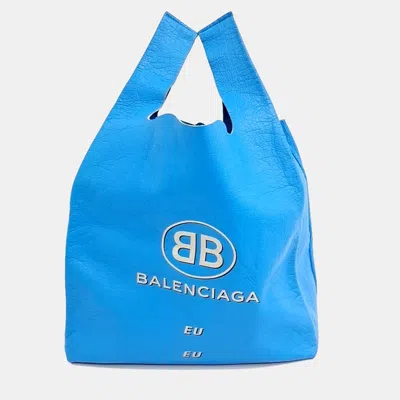 Pre-owned Balenciaga Blue Leather Tote Bag