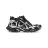 Balenciaga Blue Lettering Ruined Effect Sneakers In Black