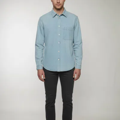 Pre-owned Balenciaga Blue Logo Graphic Denim Oversized Shirt M