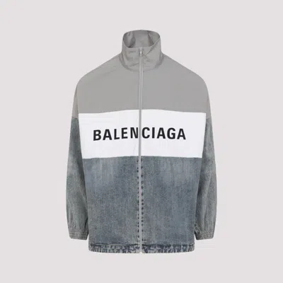 Balenciaga Zip-up Cotton And Polyester Jacket In Blue