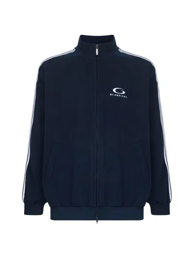 BALENCIAGA BLUE LOOP SPORTS ICON ZIP-UP JACKET
