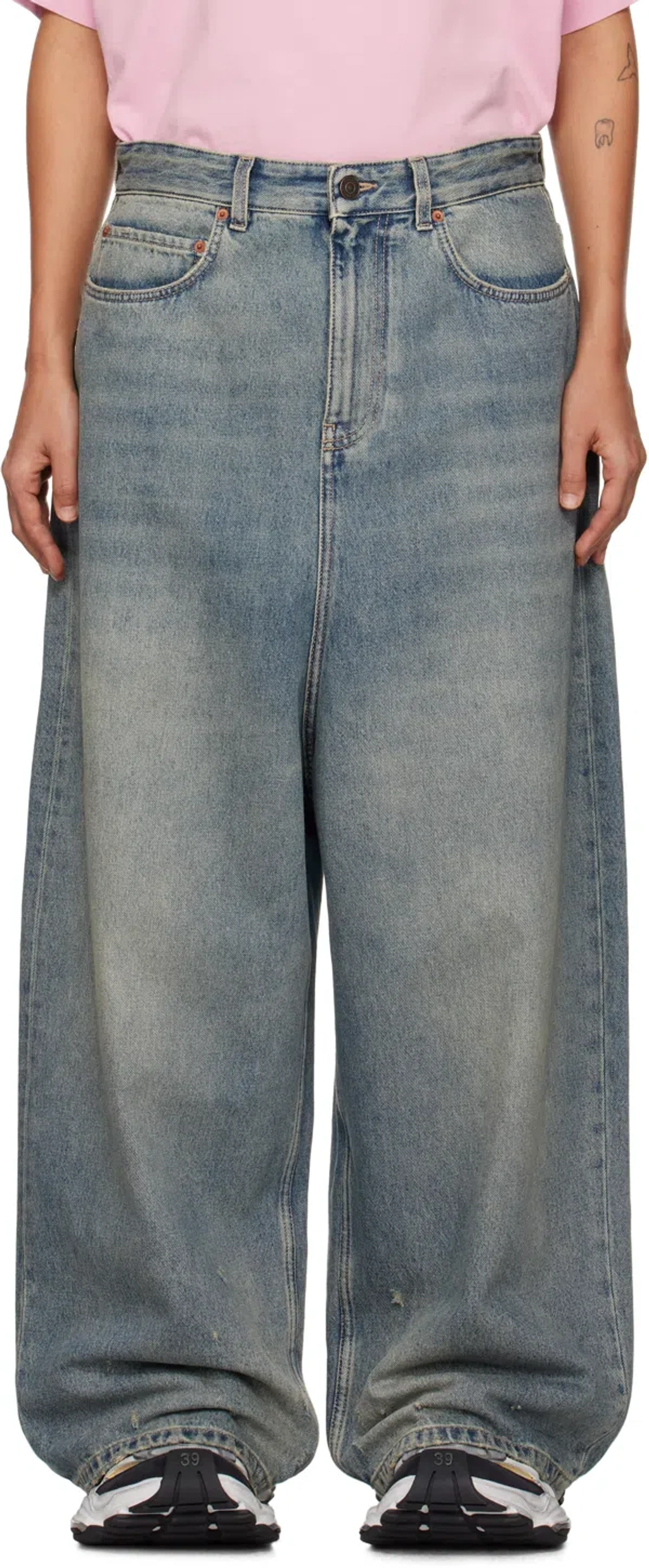 Balenciaga Blue Low Crotch Jeans In 2204 Blue Rust | ModeSens