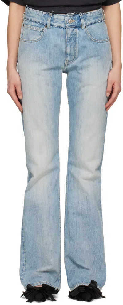 Balenciaga Blue Low Waist Jeans In 2540 Nineties