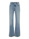 Balenciaga Women Low Waist Straight Jeans In Blue
