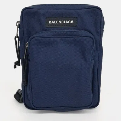 Pre-owned Balenciaga Blue Nylon Explorer Messenger Bag