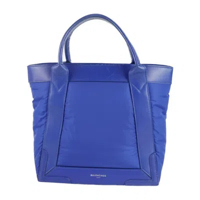 Pre-owned Balenciaga Blue Nylon Handbag Shopping Bag Tote Bag ()