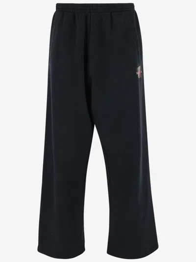 Balenciaga Blue Off-duty Track Pants In Black