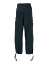 Balenciaga Blue Pants With Drawstring Waist And Cargo Pockets In Cotton Man In Multicolor
