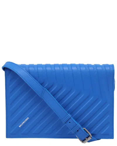 Balenciaga Blue Sheep Leather Car Flap Crossbody Bag (authentic Pre-loved)