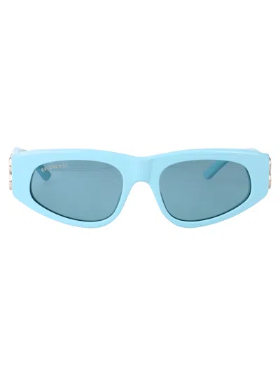 Balenciaga Blue-silver-light Blue Recycled Acetate Sunglasses