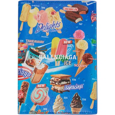 Balenciaga Blue Sweet Treat Passport Holder In 4645 Blue