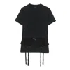 Balenciaga Women Black Crewneck T-shirt With Underwear Detail On The Waist In Cotton Woman In Black