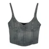 Balenciaga Cropped Sleeveless Top Scoop Neck In Blue