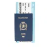 Balenciaga Blue Passport Long 1 Ticket Wallet In Multi