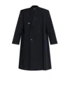 Balenciaga Blue Oversized Double Breasted Coat In Animal Print