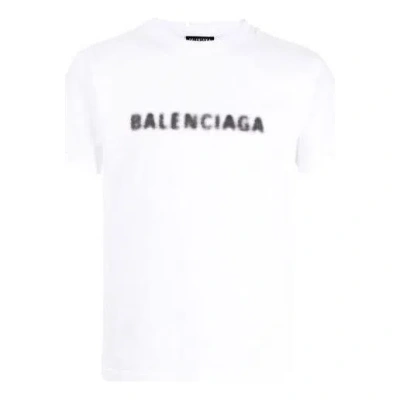 Balenciaga Blurred Logo T-shirt 'white Black'