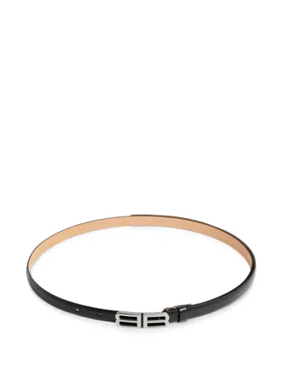 Balenciaga Bolero Bb Leather Belt In Black