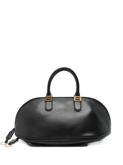 Balenciaga Bolero B-logo Leather Tote Bag In Black