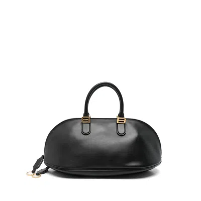 Balenciaga Bolero Bowling Medium Leather Bag In Black