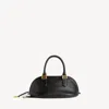 Balenciaga Mini Leather Bolero B Logo Zip Fastening Top Handle With Ring Detail In Black