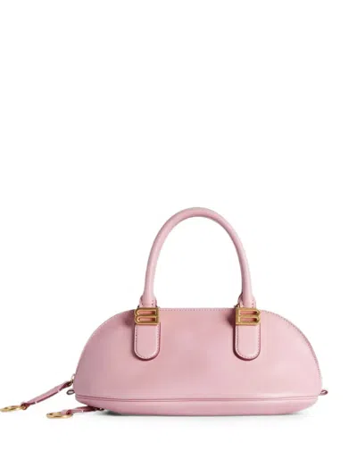 Balenciaga Mini Bolero B-logo Leather Tote Bag In Pink