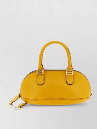 Balenciaga Bolero Mini Shoulder Bag Calf Leather In Yellow
