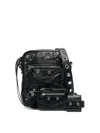 Balenciaga Le Cagole Embellished Textured-leather Messenger Bag In Black