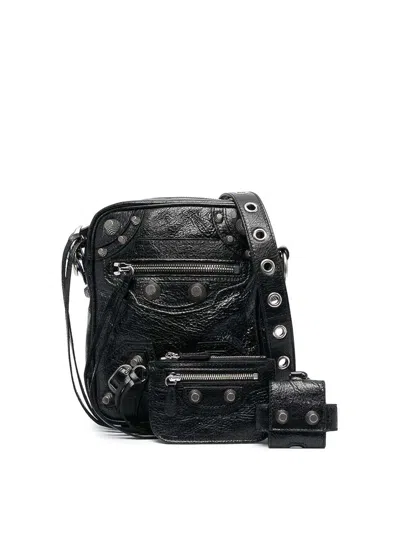 BALENCIAGA LE CAGOLE LEATHER CROSSBODY BAG